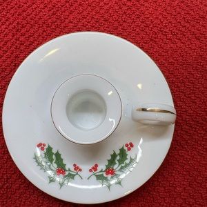 Single holly berry candle stick holder